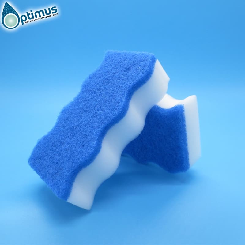 white magic melamine sponge with nylon scouring pad cleaning